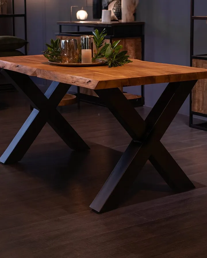 ACACIA - Eettafel mangohout 160x90 - Kale Productfoto afstand