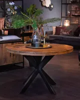 Ronde eettafel mangohout