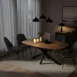 AALST - Ovale eettafel mangohout 160x90 - In sfeer 2