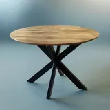 BERG 115 - Ronde eettafel mangohout - Productfoto Vooraanzicht
