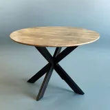 BERG 150 - Ronde eettafel mangohout - Productfoto Vooraanzicht