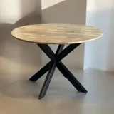 Ronde Eettafel Mangohout, Ø100 cm, Swiss Edge, Naturel