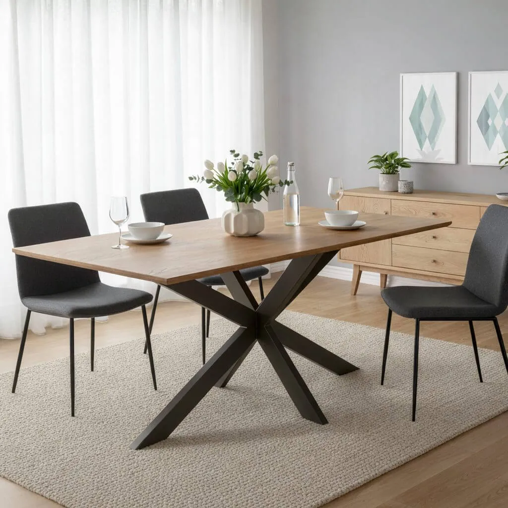 LAAR - Swiss Straight eettafel mangohout - Foto in sfeer
