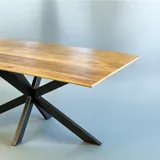 Swiss Straight eettafel mangohout 160x90, Industrieel design