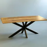 Swiss Straight eettafel mangohout 160x90, Industrieel design