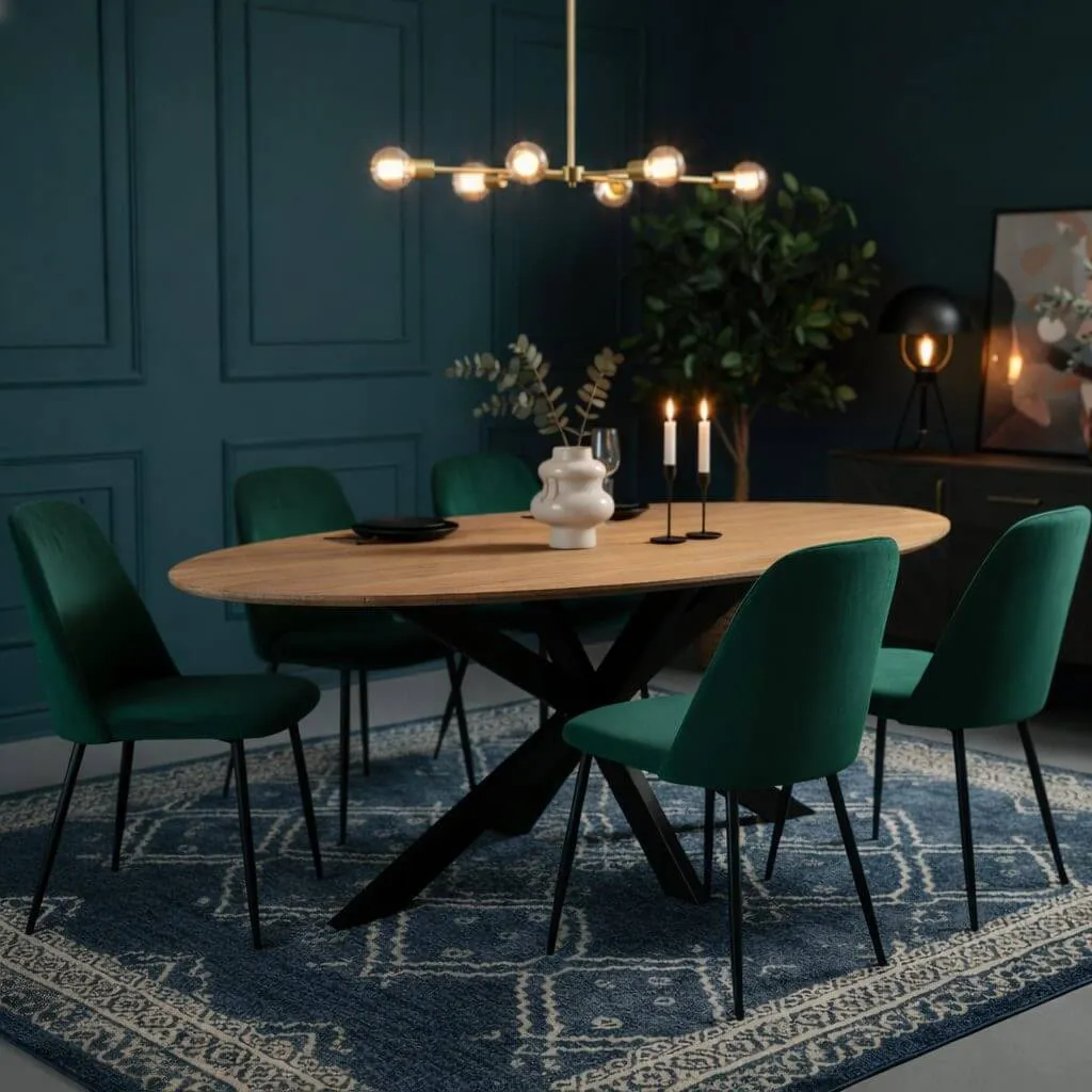 RIEL - Swiss Ovaal eettafel mangohout - In sfeer