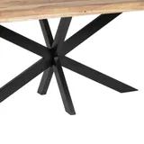 Swiss Ovaal eettafel mangohout 160x90, industrieel design