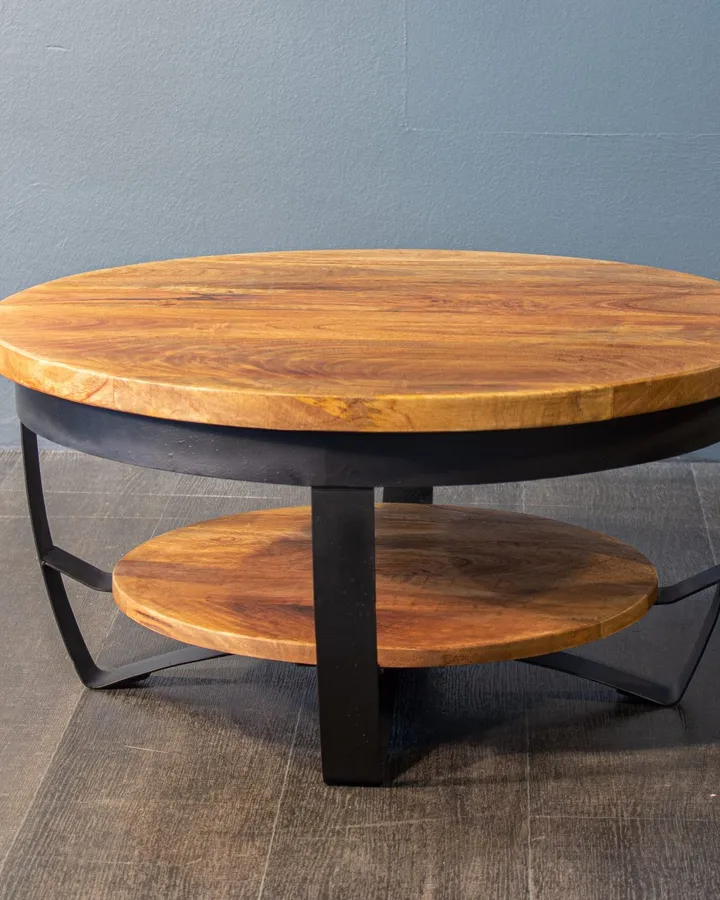 BROOKS Mangohouten salontafel rond 90 cm Productfoto