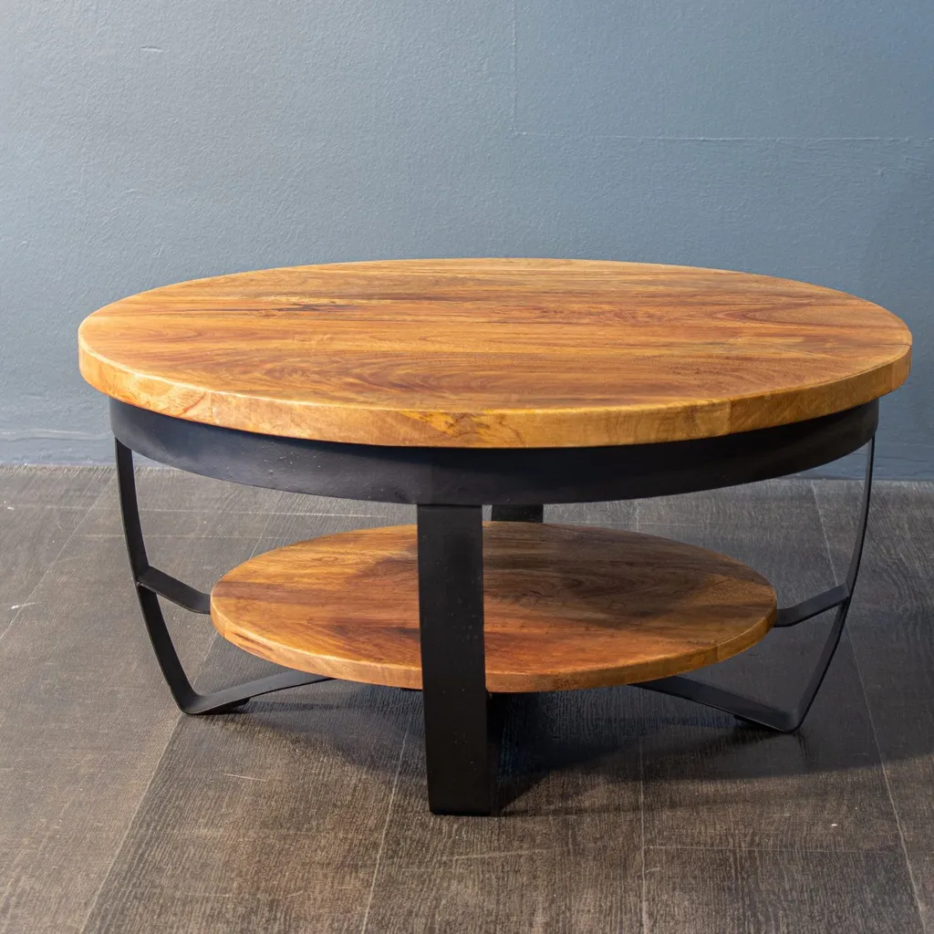 BROOKS Mangohouten salontafel rond 90 cm Productfoto