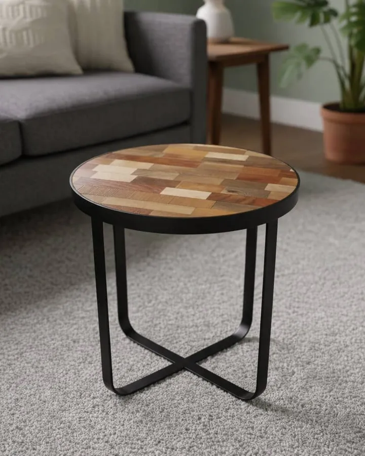 Robert Wood - Rond mangohouten bijzettafel - Productfoto boven