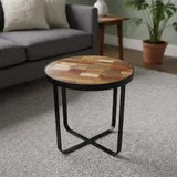 Robert Wood - Rond mangohouten bijzettafel - Productfoto boven