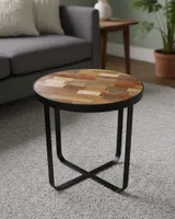 Rond Mangohouten Bijzettafel