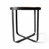 Robert Wood - Rond mangohouten bijzettafel - Productfoto Wit voorkant