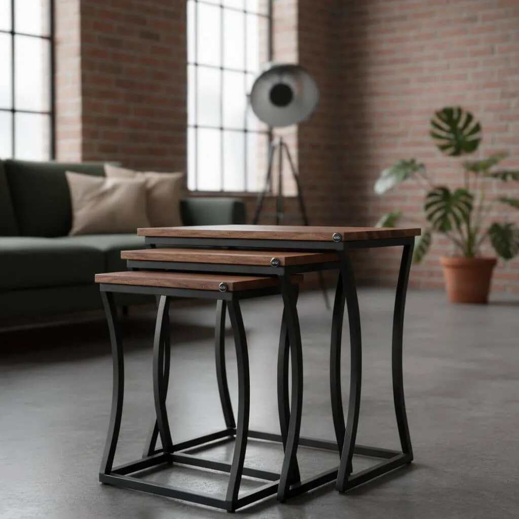 Kessel - Mangohout bijzettafel set van 3 - In sfeer