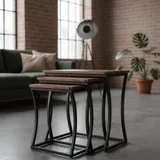 Kessel - Mangohout bijzettafel set van 3 - In sfeer