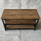 Mangohouten wandtafel 75x30x45 cm, Industrieel Metaal