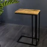 Mangohout C-Tafel 40x30x60, Industrieel & Metaal onderstel