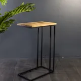 Mangohout C-Tafel 40x30x60, Industrieel & Metaal onderstel
