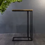 Mangohout C-Tafel 40x30x60, Industrieel & Metaal onderstel