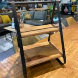 Tafelrek mangohout industrieel, 2-laags rek 35x27x46 cm
