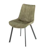 Eetkamerstoel Set van 4, Kerala Groen, Microvezel bekleding, Comfortabel en Stijlvol