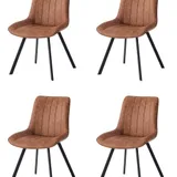 Kashmir/Dakota - eetkamerstoel cognac set van 4 - Kale foto