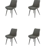 Eetkamerstoel Set van 4, Ganga Grijs, Microvezel bekleding, Comfortabel en Stijlvol