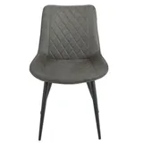 Eetkamerstoel Set van 4, Ganga Grijs, Microvezel bekleding, Comfortabel en Stijlvol