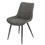 Eetkamerstoel Set van 4, Ganga Grijs, Microvezel bekleding, Comfortabel en Stijlvol