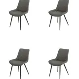 Eetkamerstoel Set van 4, Ganga Groen, Microvezel bekleding, Comfortabel en Stijlvol