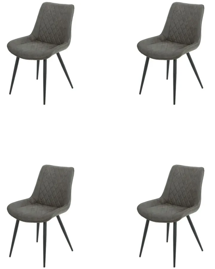 Eetkamerstoel Set van 4, Ganga Groen, Microvezel bekleding, Comfortabel en Stijlvol