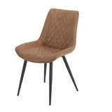 Eetkamerstoel Set van 4, Ganga Taupe/Cognac, Microvezel bekleding, Comfortabel en Stijlvol