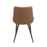 Eetkamerstoel Set van 4, Ganga Taupe/Cognac, Microvezel bekleding, Comfortabel en Stijlvol