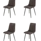 Eetkamerstoel Set van 4, Samara Grey, Microvezel bekleding, Comfortabel en Stijlvol