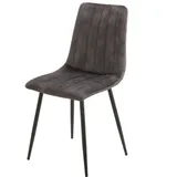 Eetkamerstoel Set van 4, Samara Grey, Microvezel bekleding, Comfortabel en Stijlvol