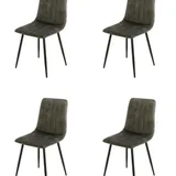 Eetkamerstoel Set van 4, Samara Groen, Microvezel bekleding, Comfortabel en Stijlvol