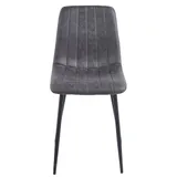 Eetkamerstoel Set van 4, Orissa Grijs- Microvezel bekleding, Comfortabel en Stijlvol