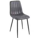Eetkamerstoel Set van 4, Orissa Grijs- Microvezel bekleding, Comfortabel en Stijlvol