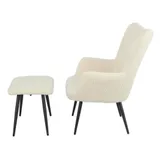 Fauteuil met voetsteun- Microvezel stof, Moderne Lounge Stoel